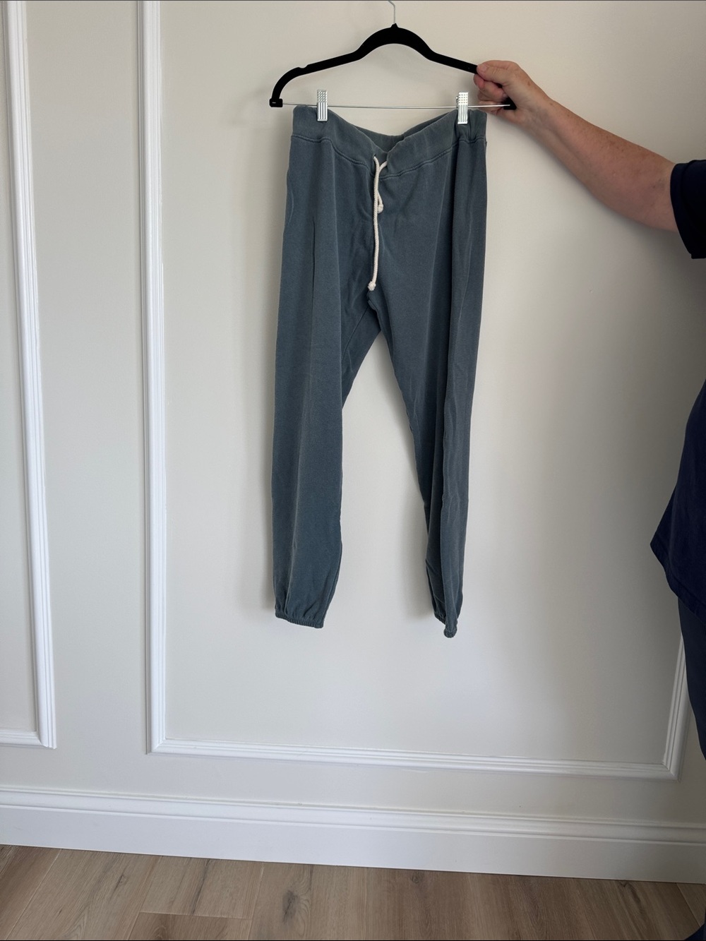 perfectwhitetee Men's Drawstring Joggers in Slate Blue-Grey
